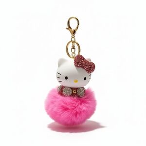 Hello Kitty Pink Pom Pom Keychain